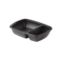 Boite 2 compartiments 23x17 cm pour plat chaud 900 ml 75P