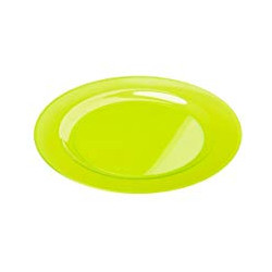 Assiette ronde plastique rigide vert anis 23 cm par 6