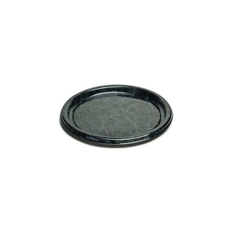 Plateau de service rond 40 cm noir marbré par 5