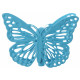 Papillon métal sur pince turquoise par 4
