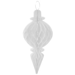 Boule décorative Pampille blanche 28,5 cm