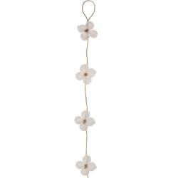 Guirlande orchidée blanche en tissu 128 cm