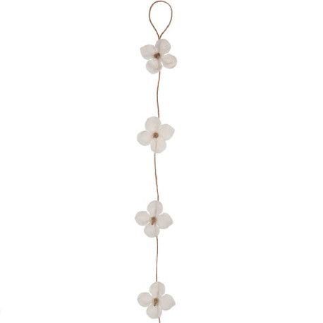 Guirlande orchidée blanche en tissu 128 cm