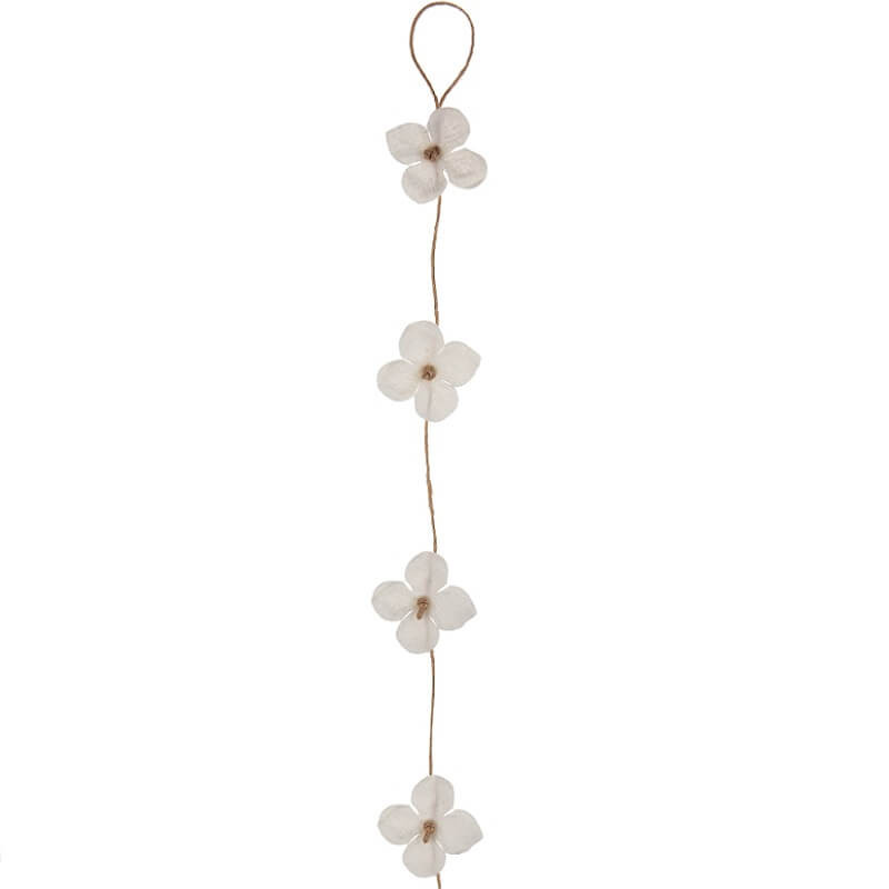 Guirlande orchidée blanche en tissu 128 cm