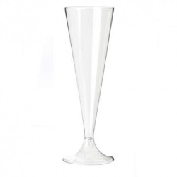 flute champagne en plastique transparent réutilisable de 12 cl