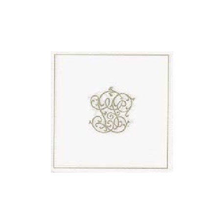 Serviette cocktail Paviot chiffre argent 25 cm par 20 