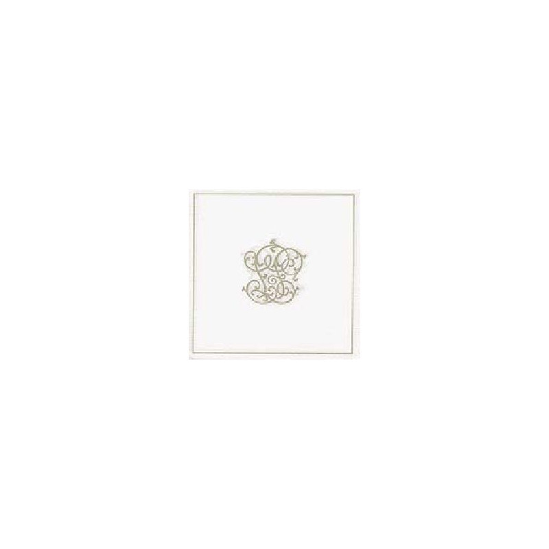 Serviette cocktail Paviot chiffre argent 25 cm par 20