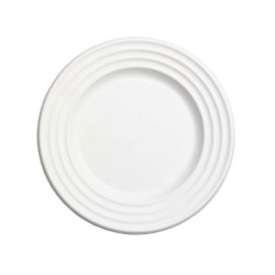 50 Assiettes plates blanches design fibres naturelles 23 cm