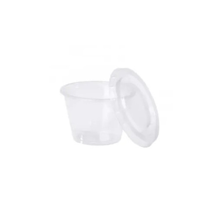 Pot à coulis 250 ml en PET cristal par 50
