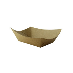 Barquette de frites 300 mL en carton kraft 150x100x40mm par 100