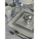 Assiette mariage réutilisable recyclable carrée argent 24 cm 12P