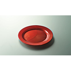 Assiette plastique réutilisable rouge carmin 24 cm par 12