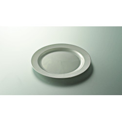 Assiette réutilisable mariage ronde 24 cm Argent recyclable 12P