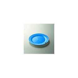 Assiette ronde avec rebord bleu turquoise 24 cm par 12