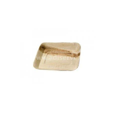 Assiette en palmier carrée 24 cm biodégradable 