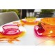 Assiette ronde 23 cm orange à associer à la vaisselle couleur framboise