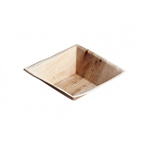 Assiette Khéops carré 16 cm biodégradable en palmier par 25