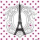 Serviette cocktail jetable intissé Tour Eiffel 25x25 cm par 20