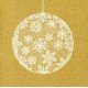 Serviette de table papier intissé Paviot Boule de Noël OR