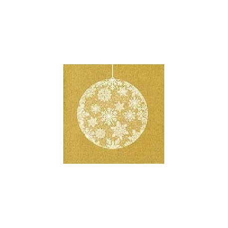Serviette de table papier intissé Paviot Boule de Noël OR