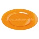 Assiette ronde plastique rigide orange 23 cm par 6