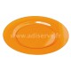Assiette ronde plastique rigide orange 23 cm par 6