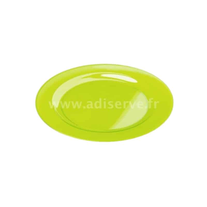 Assiette Plastique Extra Dur Verte 23cm (90 Unités)