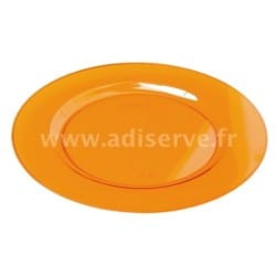 Sous-assiette plastique rigide ronde 30 cm orange par 4 