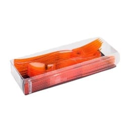 Ménagère 18 couverts plastique jetables couleur orange