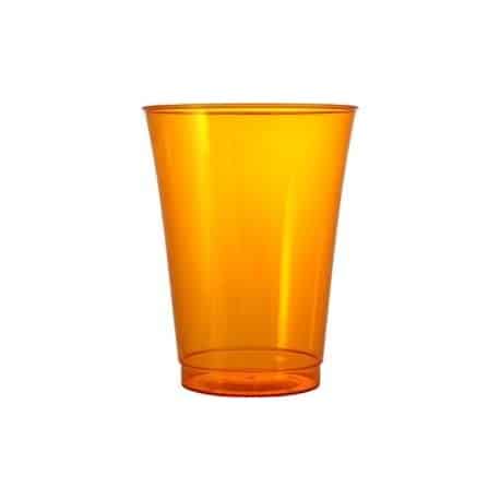 Verre en plastique réutilisable orange par 10