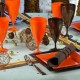 verre à eau réutilisable verre à pied de couleur orange 