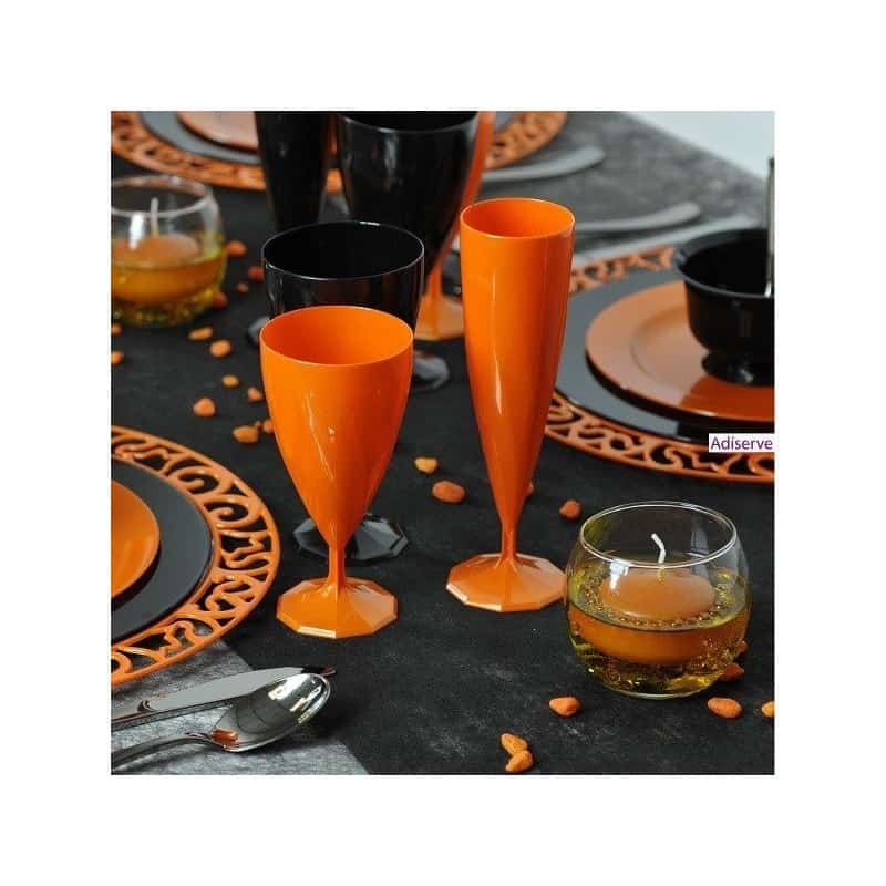 Set de 30 couverts plastique réutilisable orange