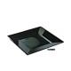 Assiette carrée 24 cm réutilisable noire par 12