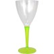 verre à pied de couleur vert anis en plastique réutilisable