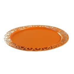 Sous-assiette ronde réutilisable orange 30 cm par 4 
