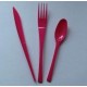 Ménagère couverts plastique réutilisables fuchsia