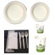 Pack rond 2-vaisselle100% biodégradable en canne à sucre 50 personnes