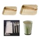 Kit Vaisselle palmier biodégradable pour 25 personnes