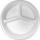 Assiette biodégradable en fibre 3 compartiments par 50