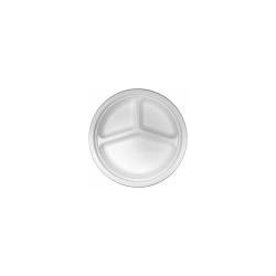 Assiette biodégradable en fibre 3 compartiments par 50