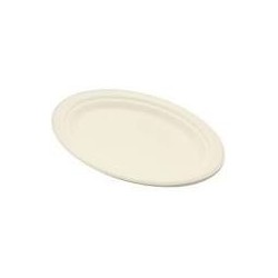 Assiette biodégradable 26x19 cm en fibre par 50
