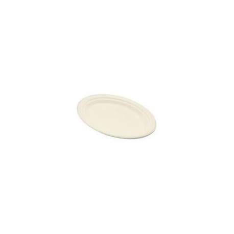 Assiette biodégradable 26x19 cm en fibre par 50