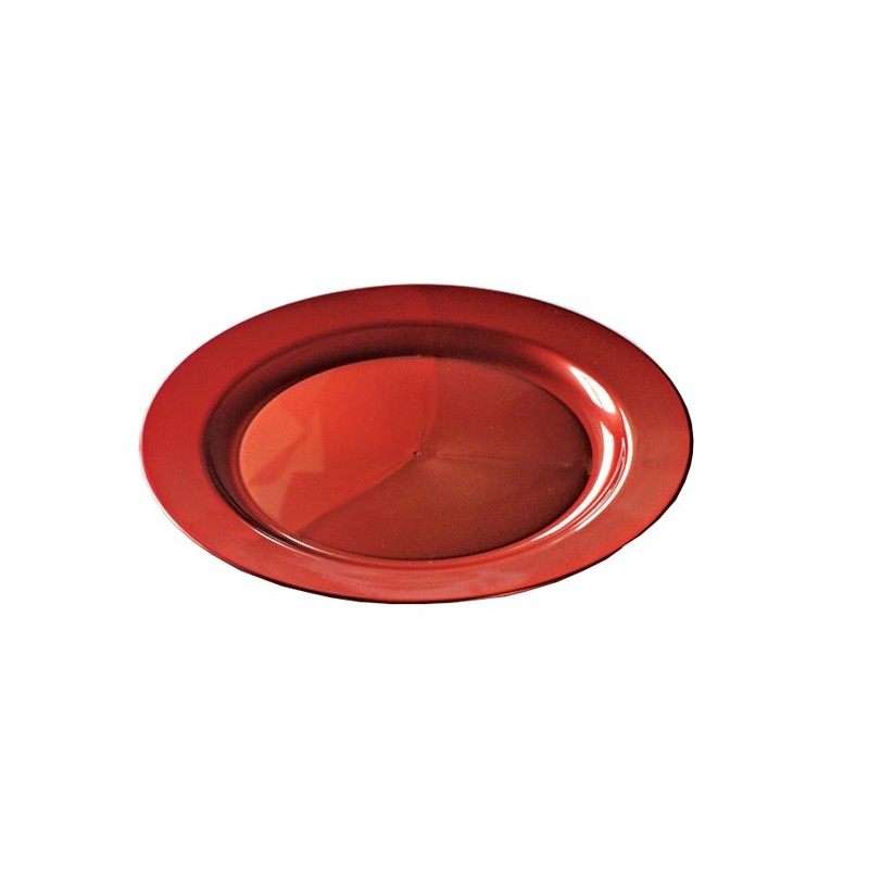 10 Grandes assiettes ovales plastique réutilisable rouge 30 x 21,5 cm