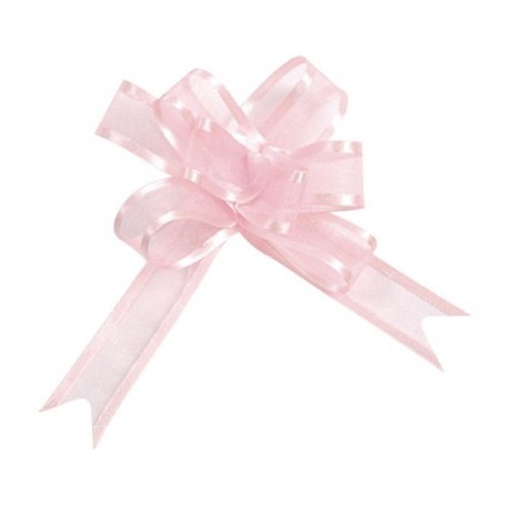 Mini-noeud organdi automatique rose par 5