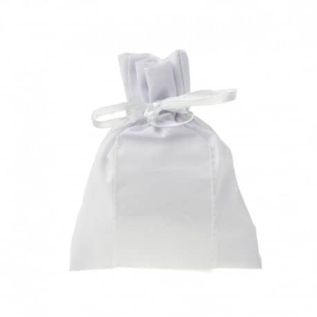 Sachet personnalisé en organdi blanc par 6