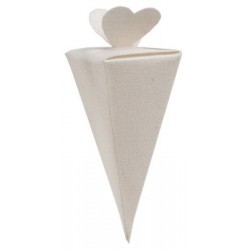 Cornet blanc à dragées de 14 cm par 4