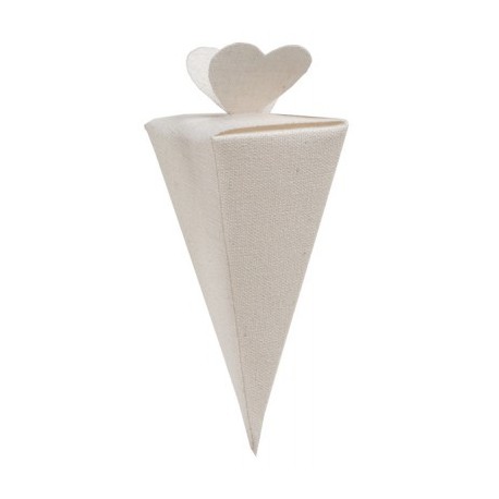 Cornet blanc à dragées de 14 cm par 4
