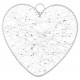 Grand coeur en fil blanc 25 cm, contour en métal blanc à l'unité