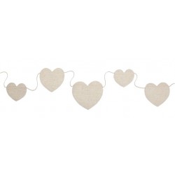 Banderole coeur en tissu coton 150 cm