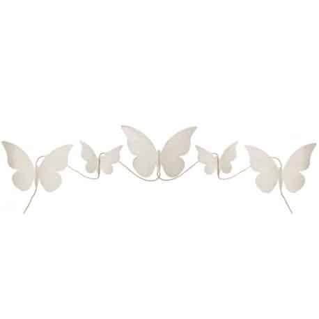 Banderole papillon blanc en tissu 150 cm